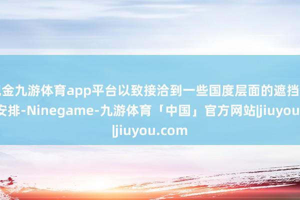 现金九游体育app平台以致接洽到一些国度层面的遮挡计较与安排-Ninegame-九游体育「中国」官方网站|jiuyou.com